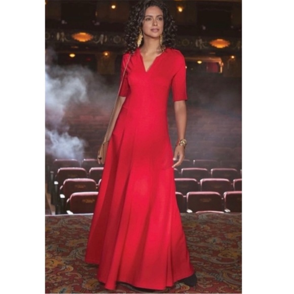 Soft Surroundings Dresses & Skirts - Soft Surroundings‎ Scarletta Ponte Knit Red Maxi Dress SZ 6P